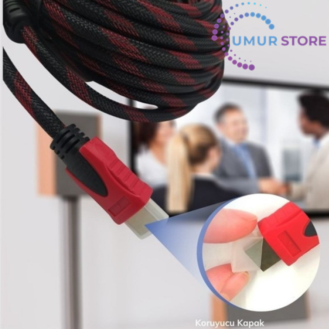 3mt Üç 3 Metre Sargılı HDMI Kablo Full Hd 1080 3D 4K 2160P Kalite