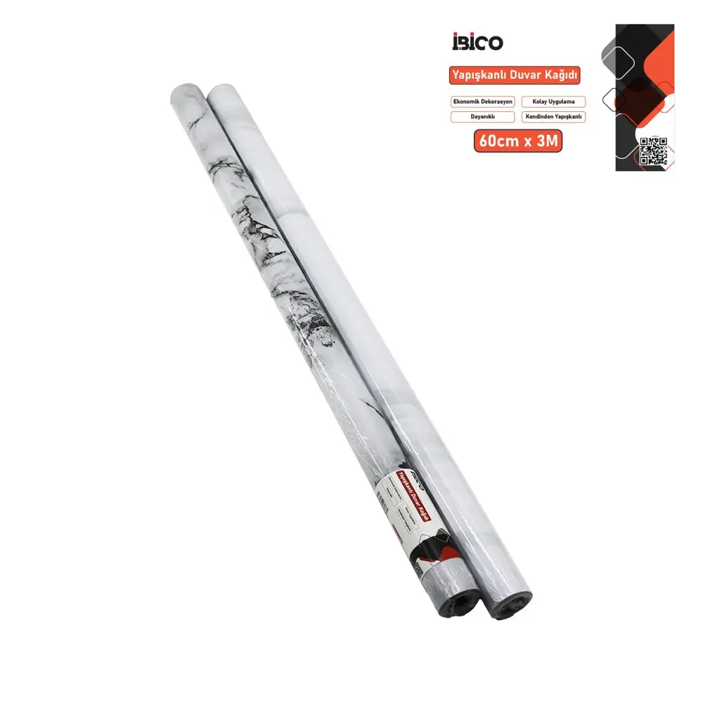 3MT X 60CM BEYAZ MERMER DESENLİ TEZGAH ÜSTÜ FOLYO STİCKER - DUVAR