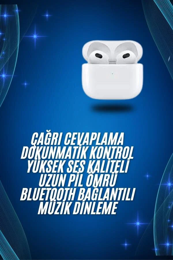 3.Nesil Pro Bluetooth 5.0 Kulaklık - İos Android Uyumlu Beyaz Çağrı Cevaplama