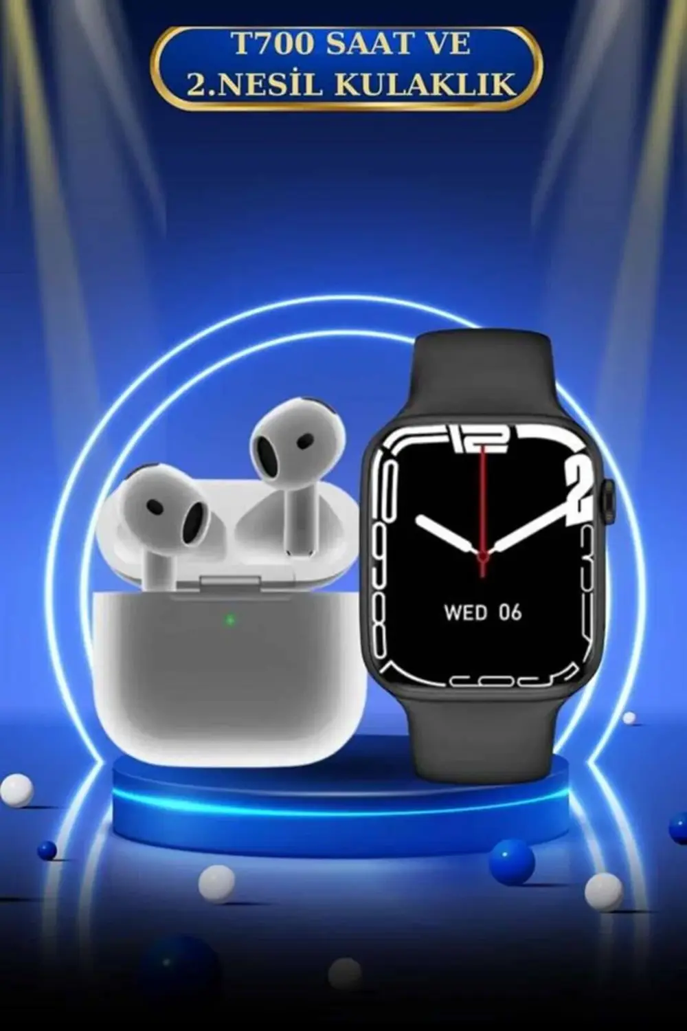 3.Nesil TWS Bluetooth Kulaklık ve Dokunmatik Ekran Akıllı Saat Se