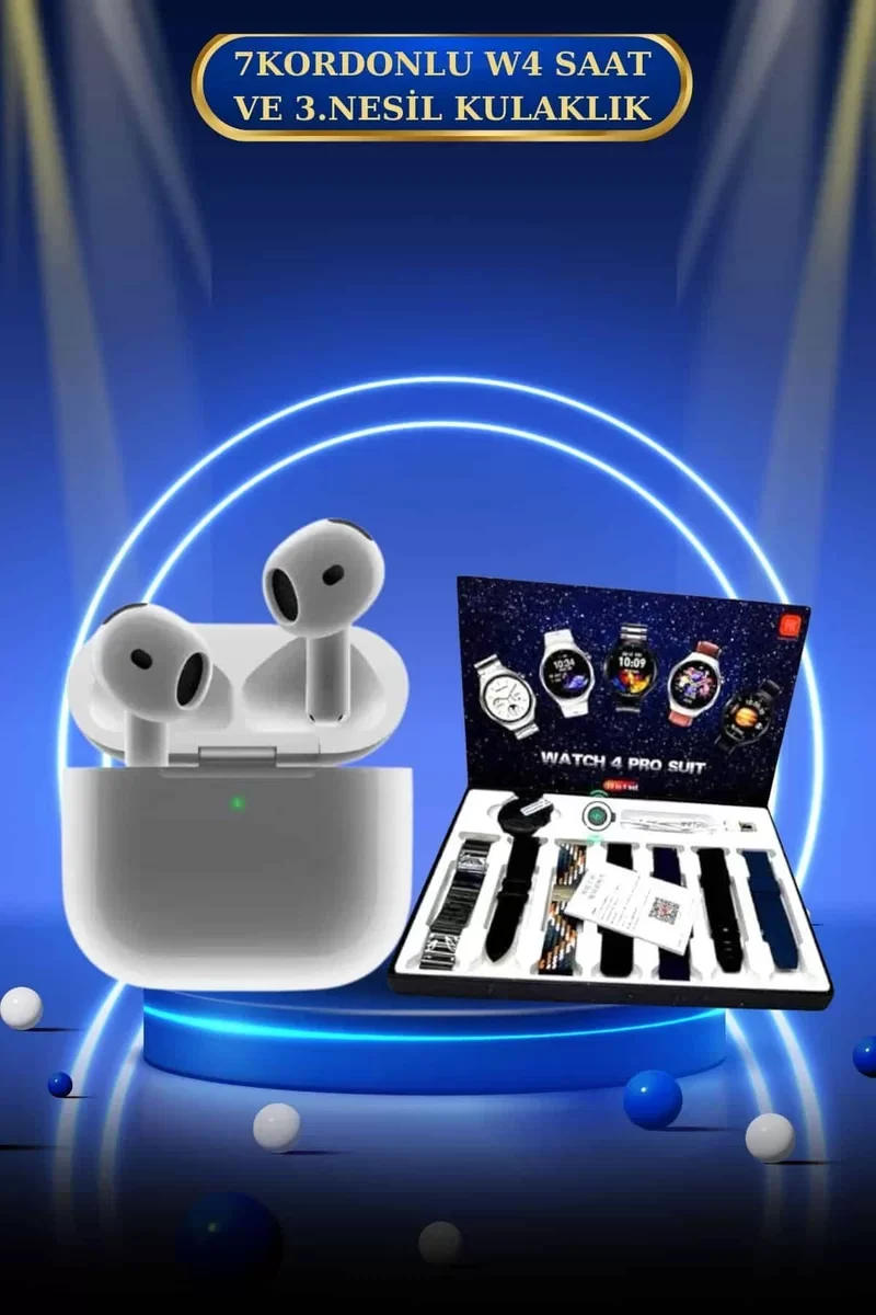 3.Nesil TWS Bluetooth Kulaklık Bluetooth Bağlantılı Akıllı Saat Amoled Ekran Plastik Hasır Kordon