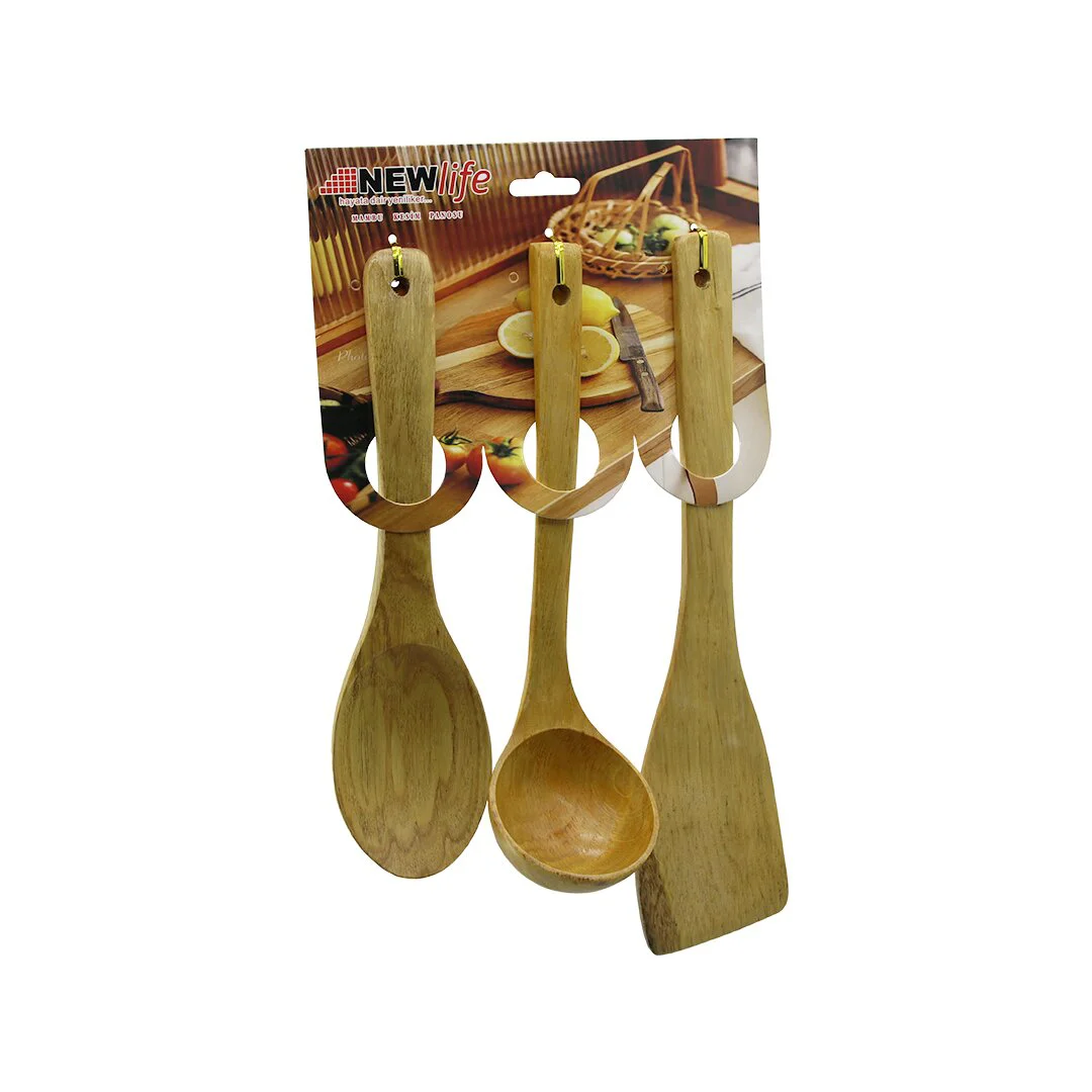 3PCS Ahşap Bambu Mutfak Servis Seti KAŞIK=27CM - KEPÇE=27CM - SPATULA=32CM 3PCS Ahşap Bambu Mutfak Servis Seti KAŞIK=27CM - KEPÇE=27CM - SPATULA=32CM