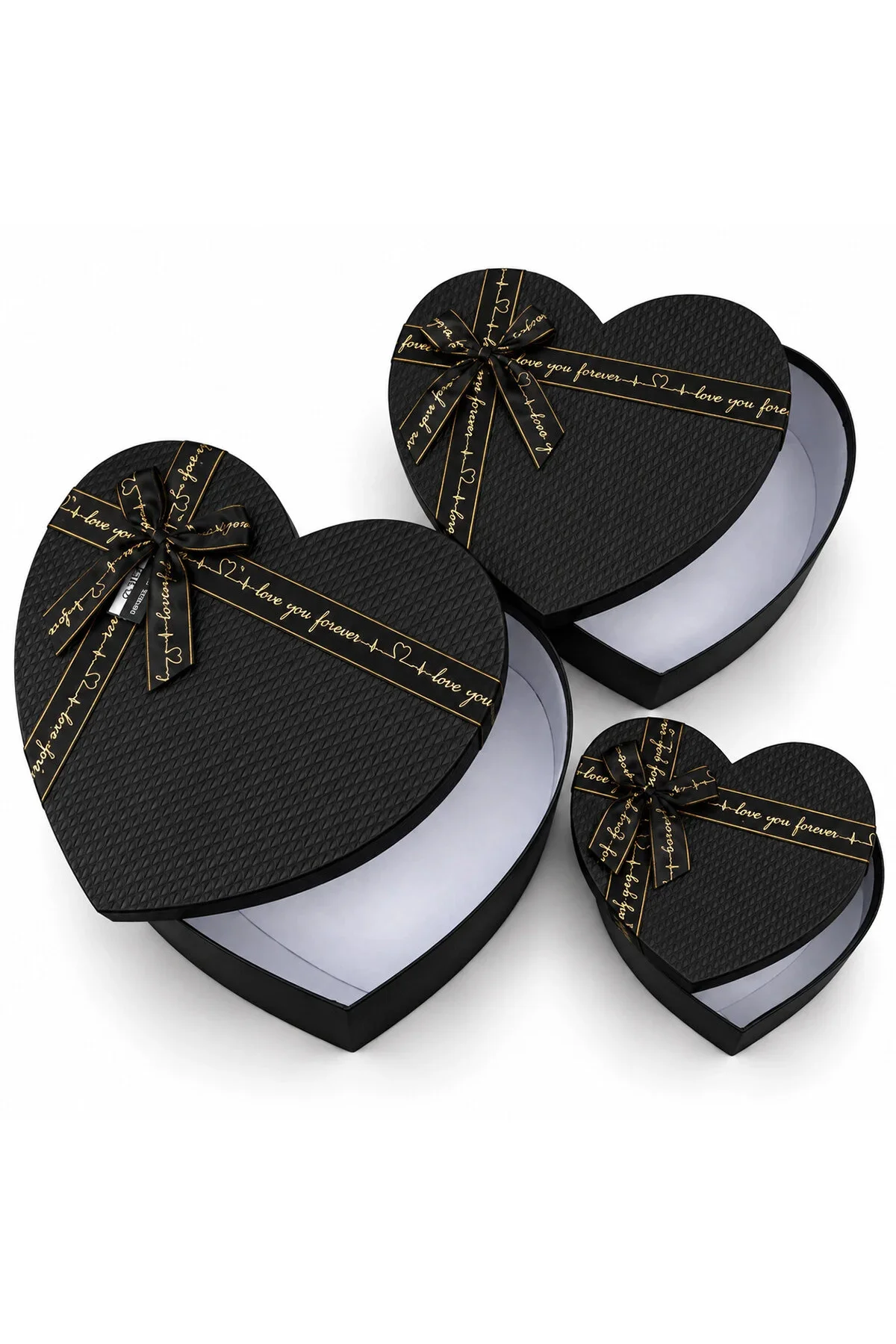 3PCS Kalp Mat Mix Renkli - Kabartma Desen Karton Hediye Kutusu Kurdelalı 31X28-27X24-23X20CM 3PCS Kalp Mat Mix Renkli - Kabartma Desen Karton Hediye Kutusu Kurdelalı 31X28-27X24-23X20CM