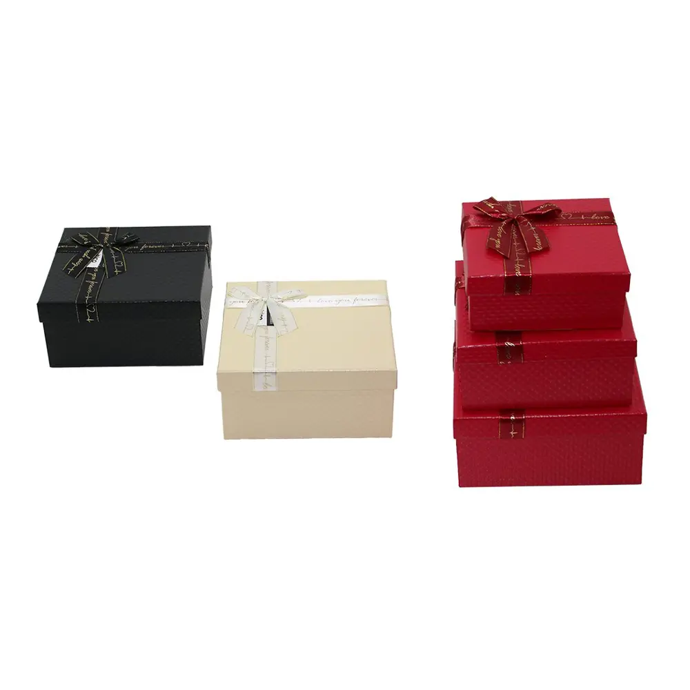 3PCS KARE MAT MİX RENKLİ - KABARTMA DESEN KARTON HEDİYE KUTUSU KU