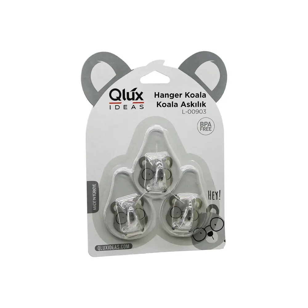 3PCS KOALA ASKI ŞEFFAF ASKI YAPIŞKANLI MONTAJ (4741)