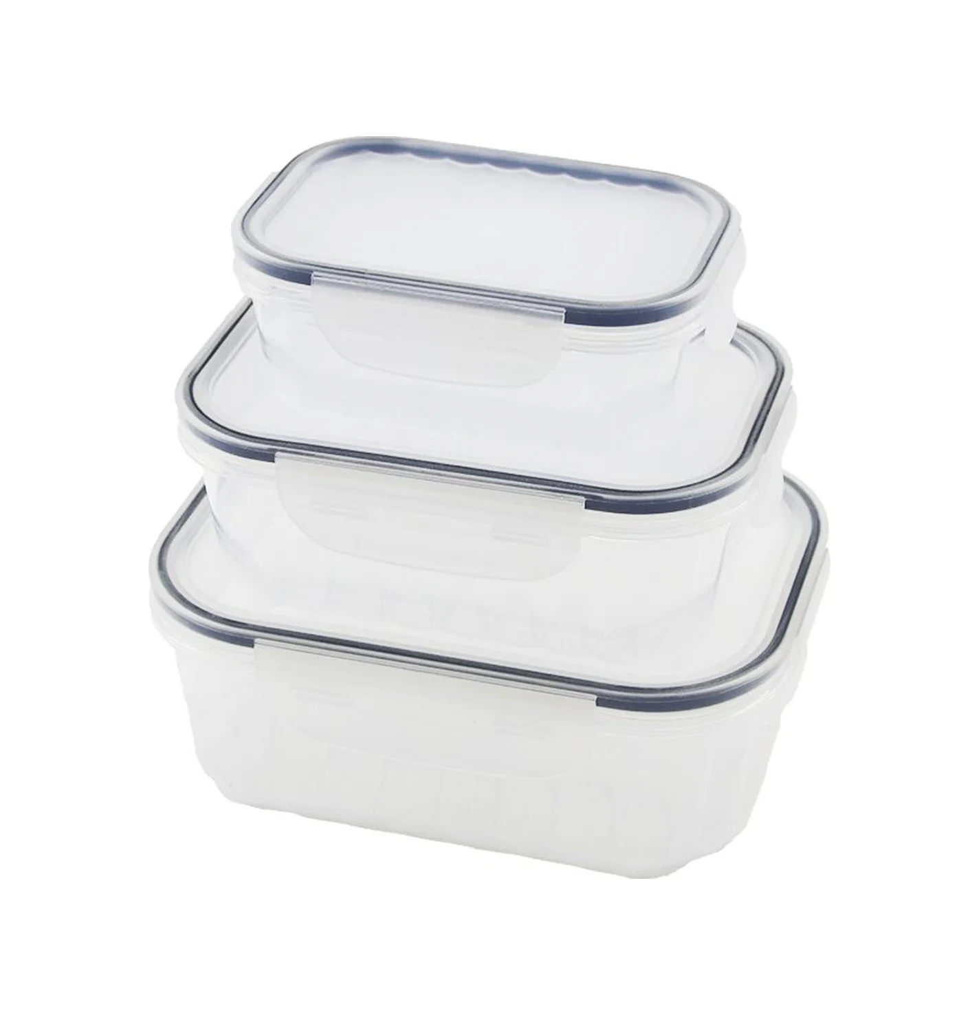 3pcs Quick Sızdırmaz Saklama Kabı Seti Şeffaf Kap - Buğulu-contal