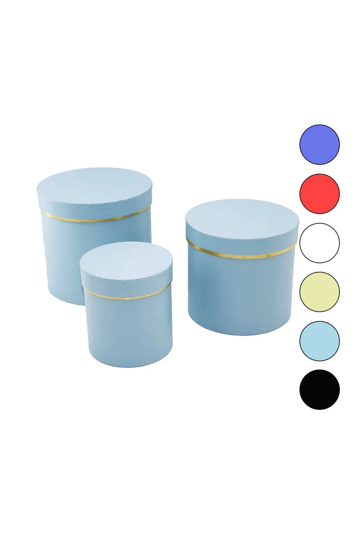 3PCS Yuvarlak Mat Renkli - Düz Renk Karton Hediye Kutusu 18-16-12CM 3PCS Yuvarlak Mat Renkli - Düz Renk Karton Hediye Kutusu 18-16-12CM