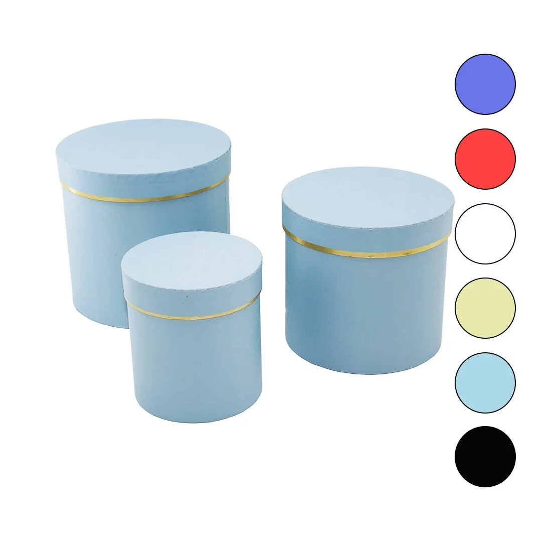 3pcs Yuvarlak Mat Renkli - Düz Renk Karton Hediye Kutusu 18-16-12cm Bx40 Fiyatı, Yorumları ve Özellikleri
