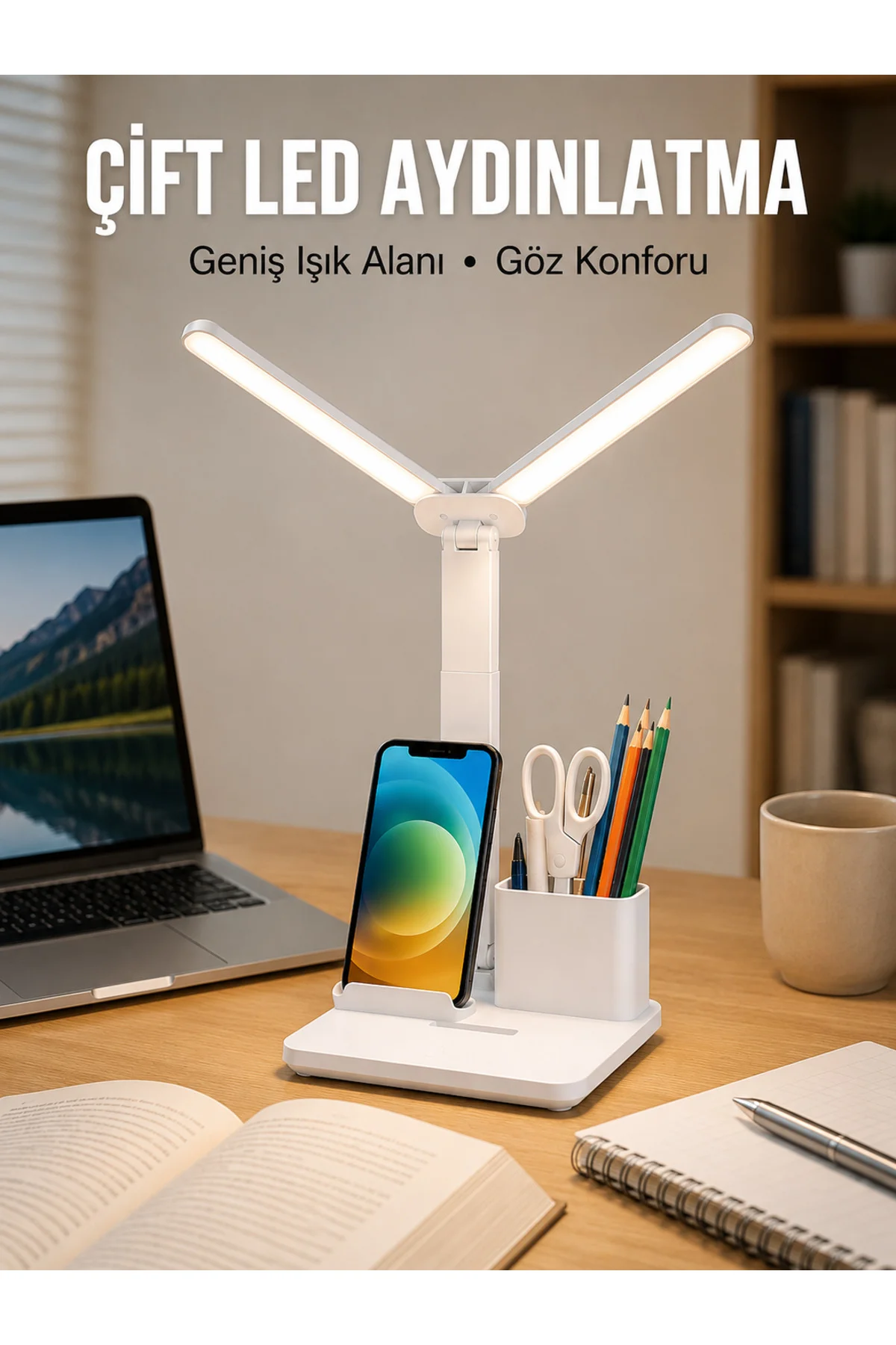 3’ü 1 Arada Çok Amaçlı Masa Lambası | Göz Yormayan Işık, Organizer Tasarım Yeni Nesil 3’ü 1 Arada Çok Amaçlı Masa Lambası | Göz Yormayan Işık, Organizer Tasarım Yeni Nesil