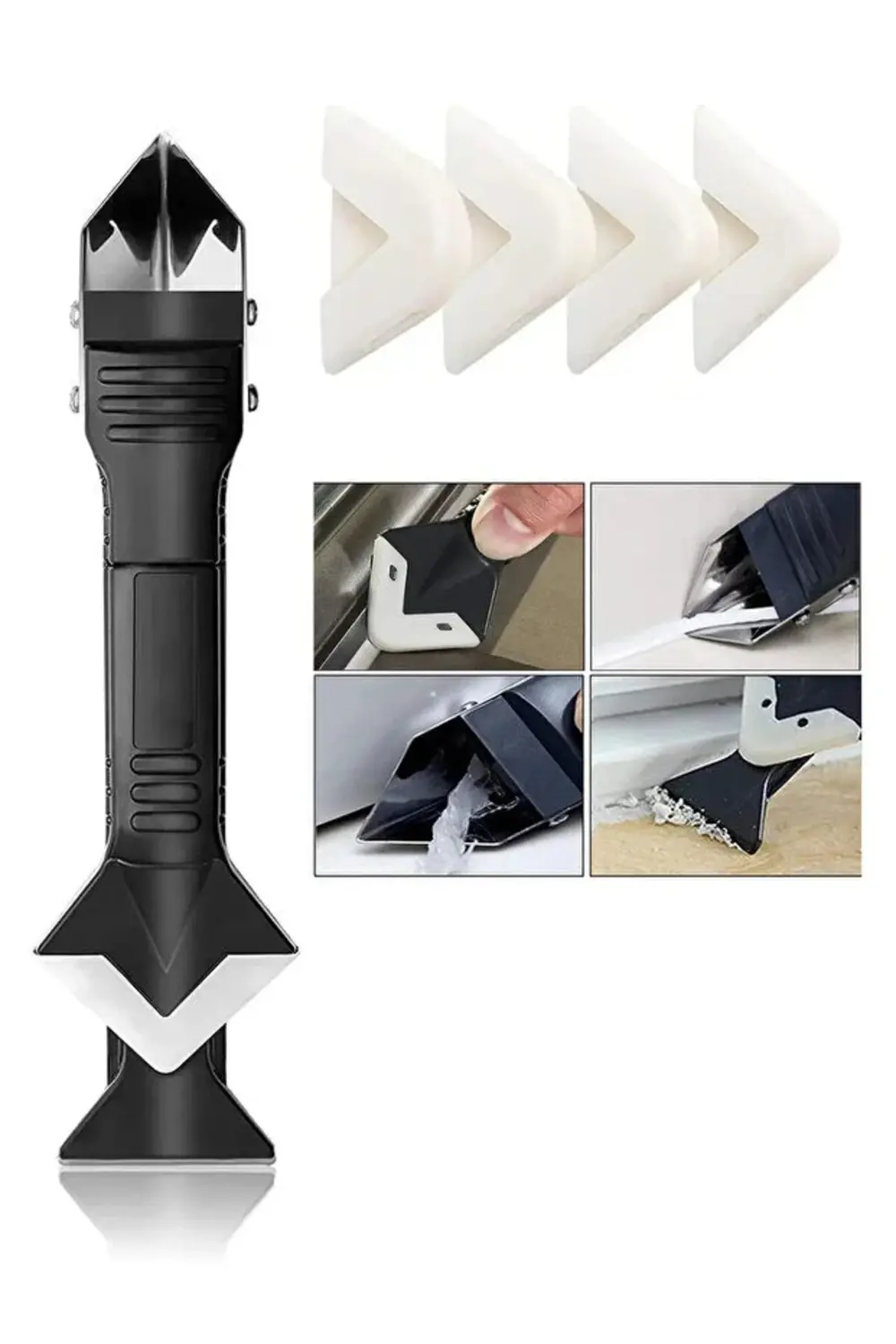 3'ü 1 Arada Fayans Derz Dolgu Kazıyıcı Sıyırıcı Silikon Sökücü