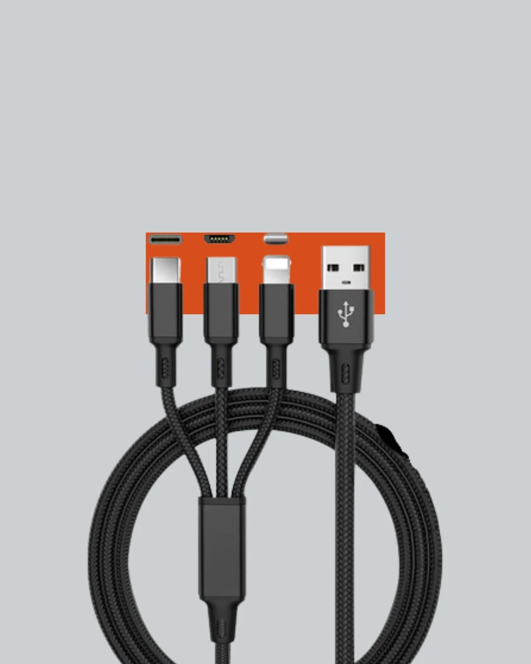 3’ü 1 Arada Hızlı Şarj Kablosu – iOS Android Type-C Uyumlu