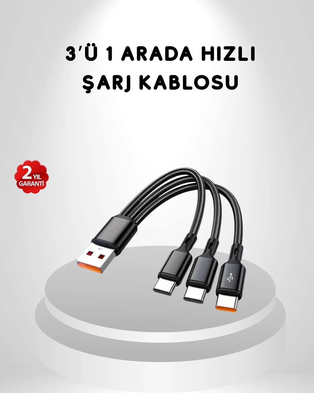 3’ü 1 Arada Hızlı Şarj Kablosu iOS Android Type-C Uyumlu ve Dayanıklı 3’ü 1 Arada Hızlı Şarj Kablosu iOS Android Type-C Uyumlu ve Dayanıklı