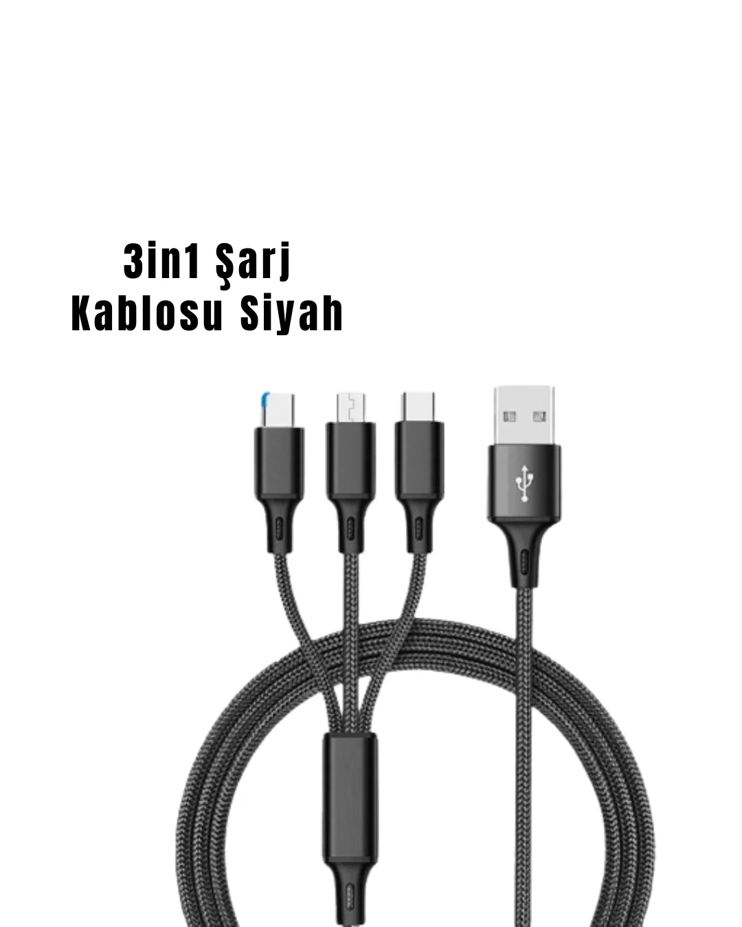 3’ü 1 Arada Hızlı Şarj Kablosu 3’ü 1 Arada Hızlı Şarj Kablosu