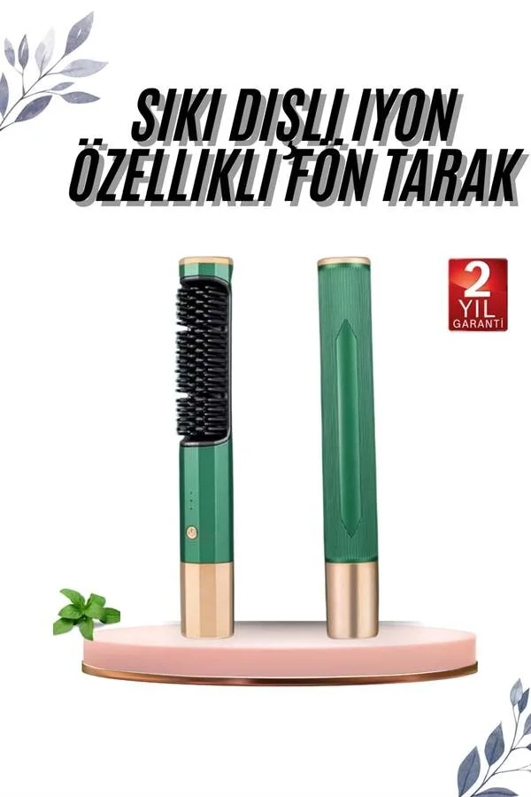 3'ü 1 Arada İyonlu Saç Düzleştirici & Fön Tarak Seti - Yüksek Isı Özellikli