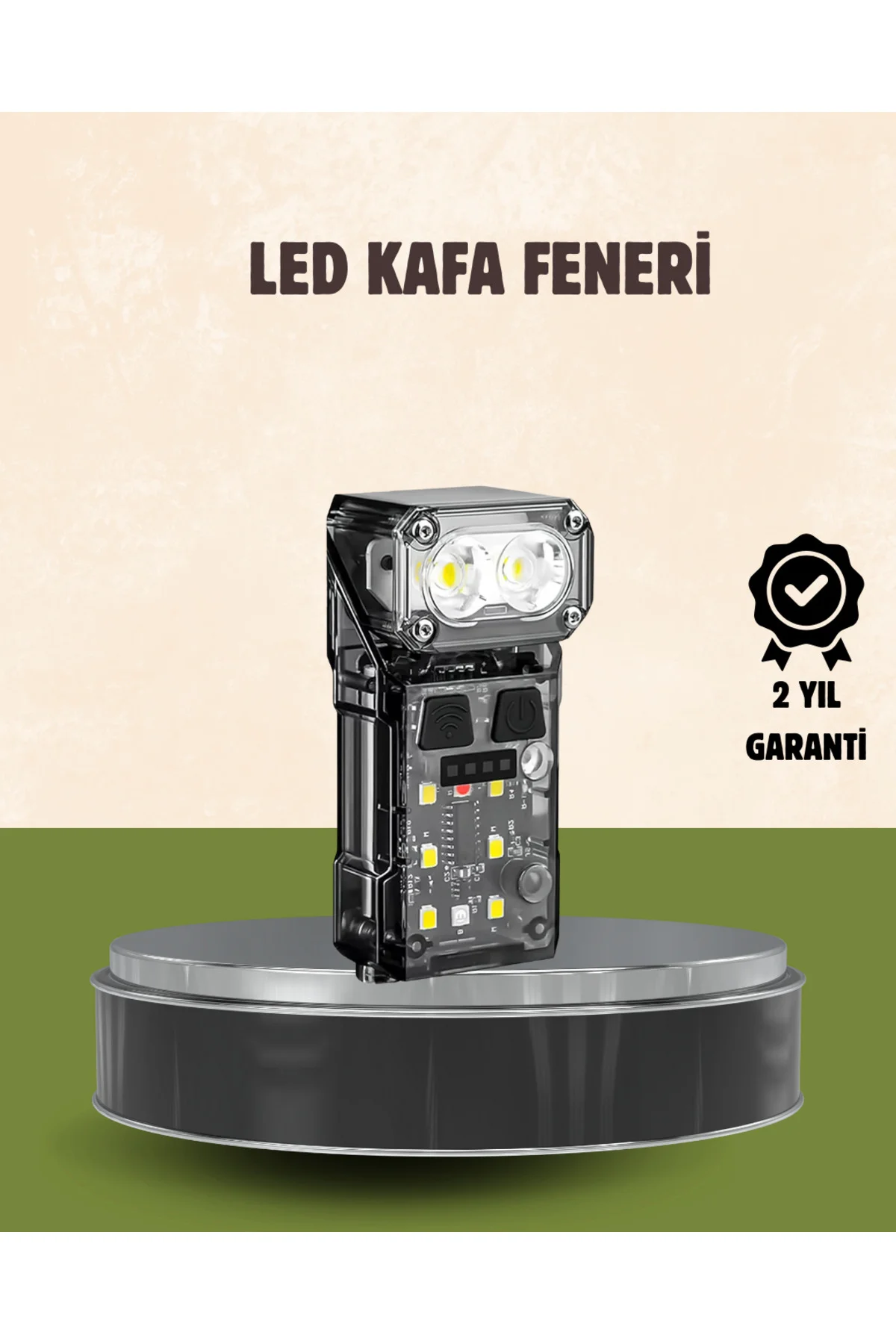 3’Ü 1 Arada Led Far Şarj Edilebilir Sensörlü Manyetik 10 Saat Kullanım