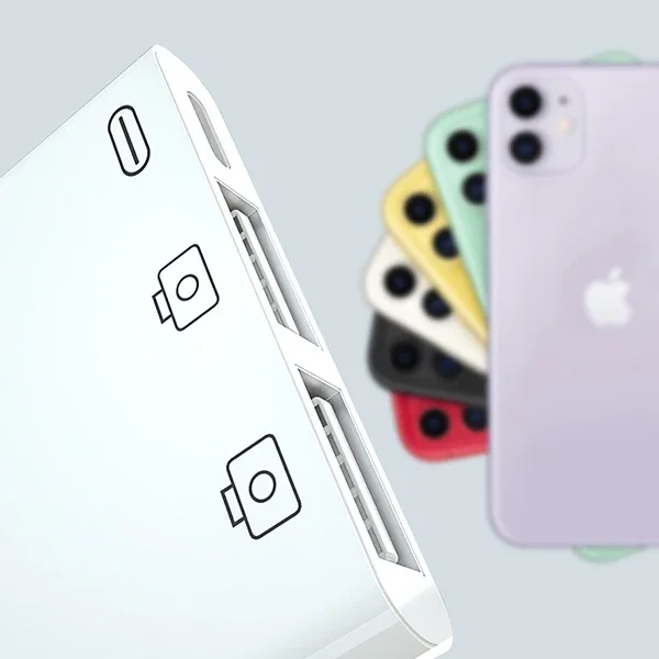 3'ü 1 Arada Lightning USB Kamera Kart Okuyucu – iPhone/iPad Uyumlu iOS 13+