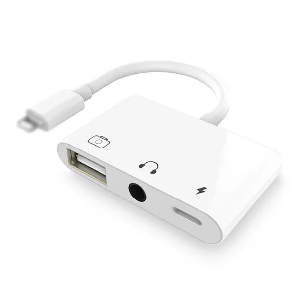 3'ü 1 Arada Lightning Kulaklık + USB Kamera Okuyucu OTG - iPhone iPad için Hızlı Dosya Aktarım