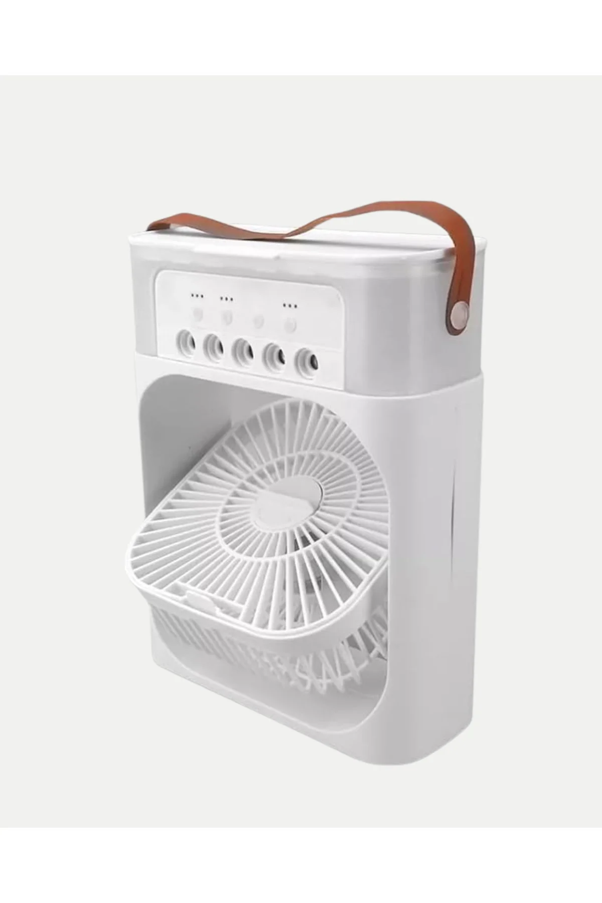 3’ü 1 Arada Mini Klima Fan USB Şarjlı, 7 Renk Gece Lambalı ve Nemlendirici