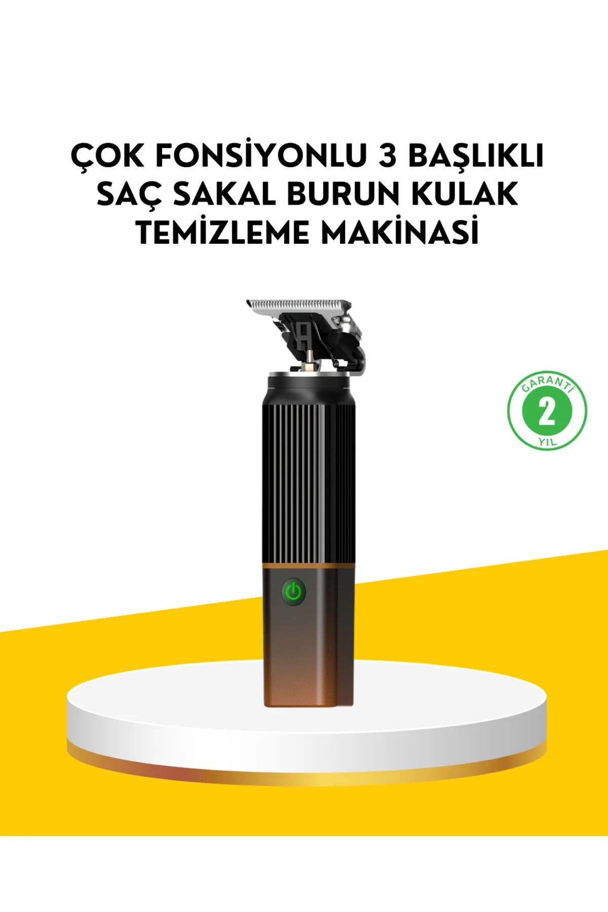 3’ü 1 Arada Şarjlı Erkek Bakım Seti – Saç, Sakal ve Burun Tüyü Kesme Makinesi