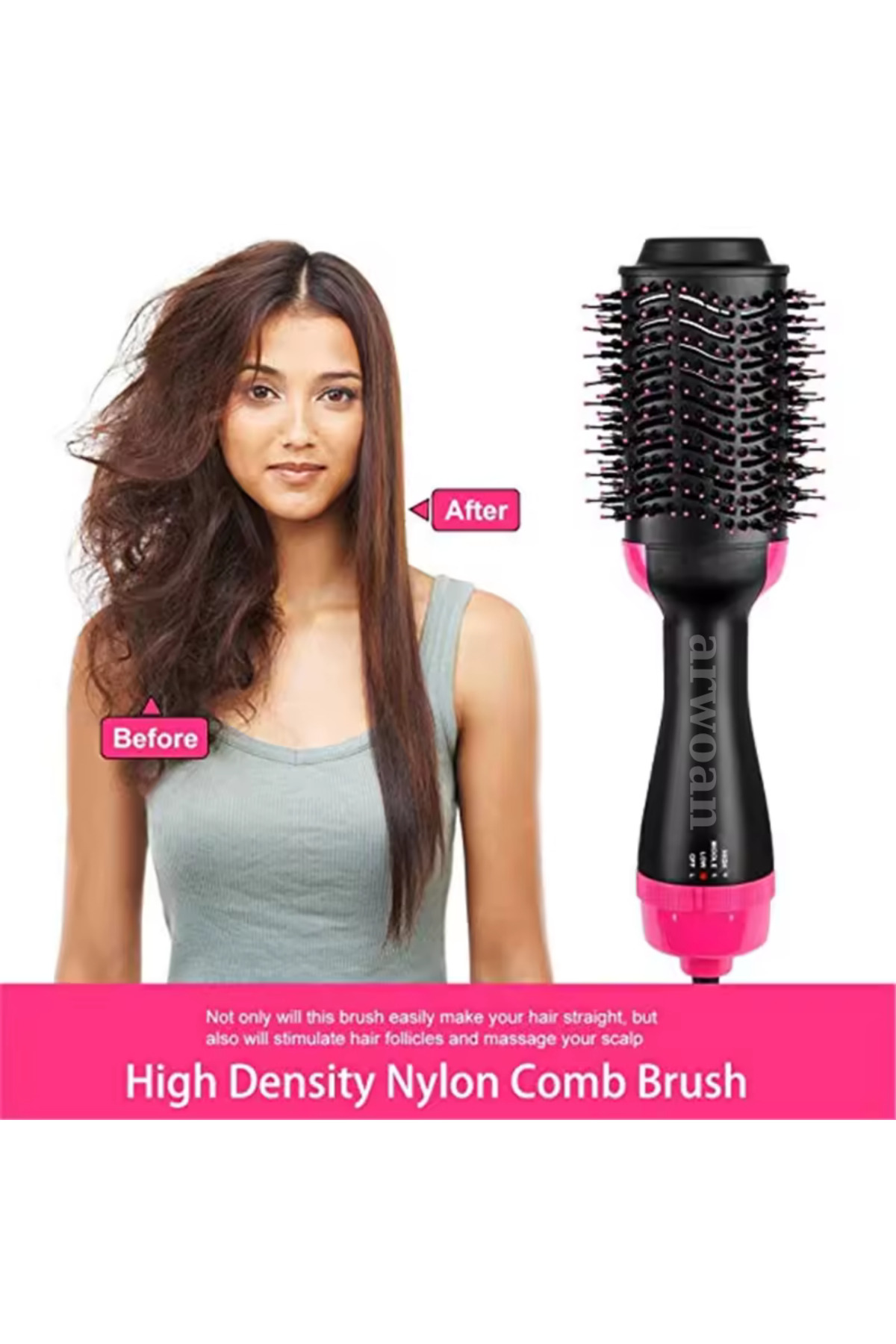 Arwoan 3’Ü 1 Arada Sıcak Hava Saç Şekillendirme Fırçası – Kurutma, Hacim