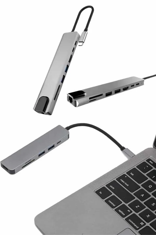 3'ü 1'inde MacBook Adaptör – Type-C to HDMI + USB 3.0 | Alüminyum Dönüştürücü