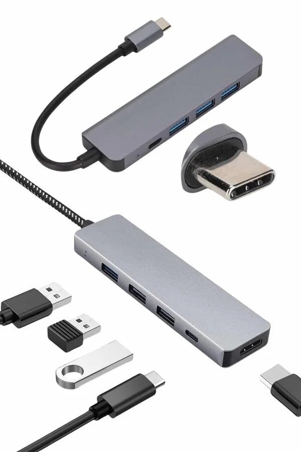 3'ü 1'inde MacBook Adaptör – Type-C to HDMI + USB 3.0 | Alüminyum Dönüştürücü