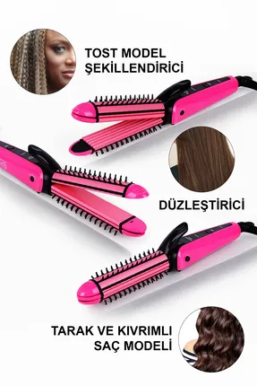 3'ü bir arada saç düzleştirici