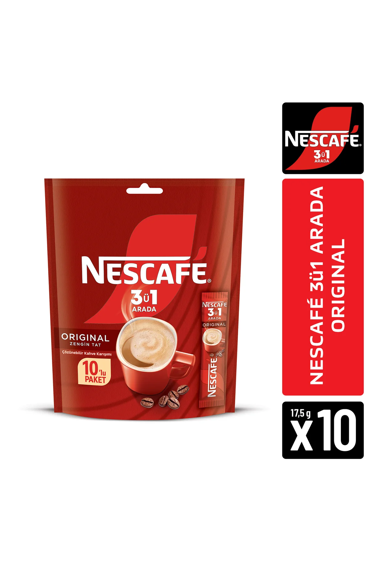 3ü1 Arada Original Çözünebilir Kahve 17,5g 10'lu Paket