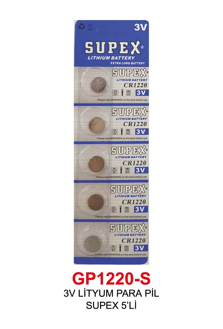 3V LİTYUM PARA PİL SUPEX 5’Lİ 3V LİTYUM PARA PİL SUPEX 5’Lİ