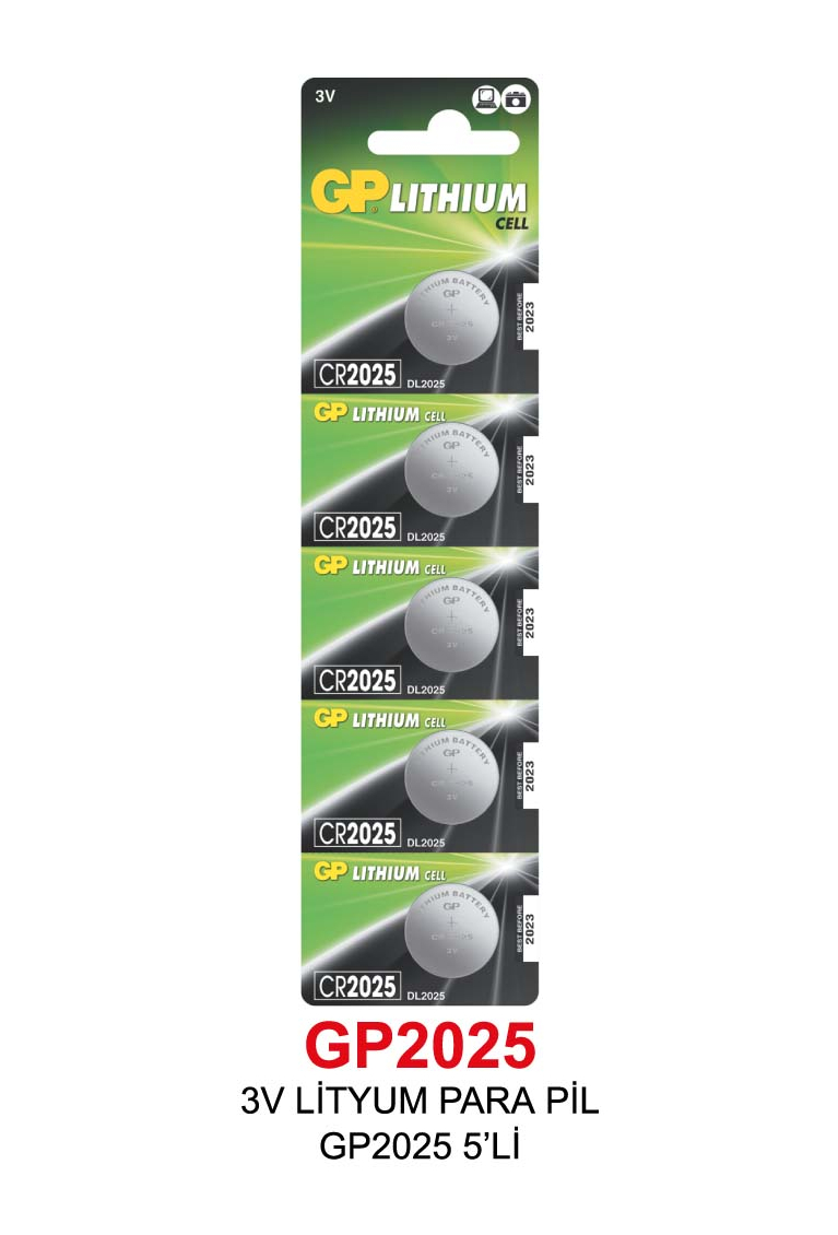 3V LİTYUM PARA PİL GP2025 5’Lİ