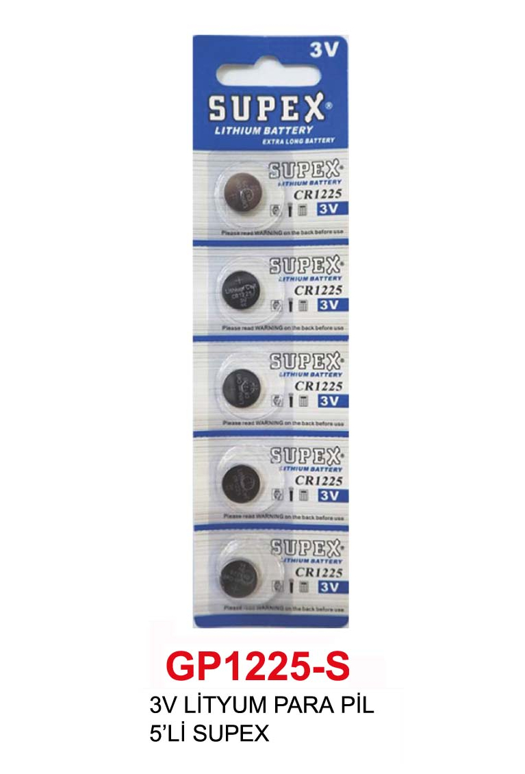 3V LİTYUM PARA PİL 5’Lİ SUPEX 3V LİTYUM PARA PİL 5’Lİ SUPEX