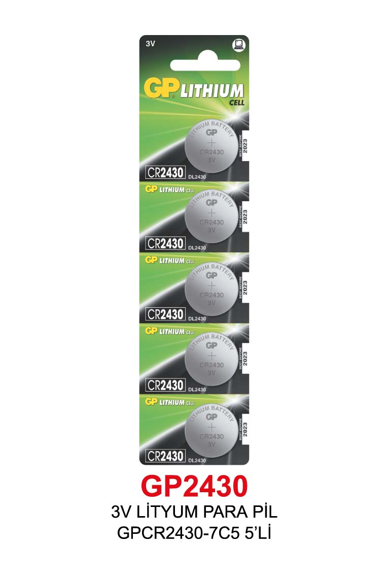 3V LİTYUM PARA PİL GPCR2430-7C5 5’Lİ