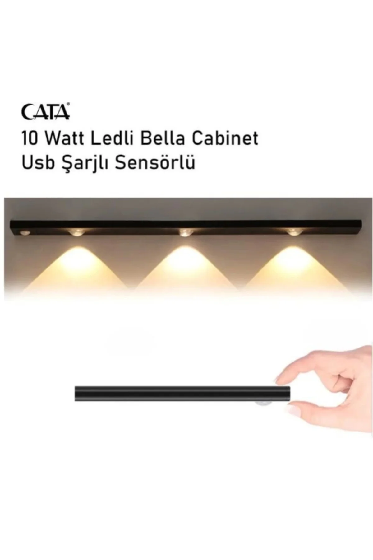 3w Bella 40cm Şarjlı Sensörlü Cabinet Bant Armatür 6400-4000-3000