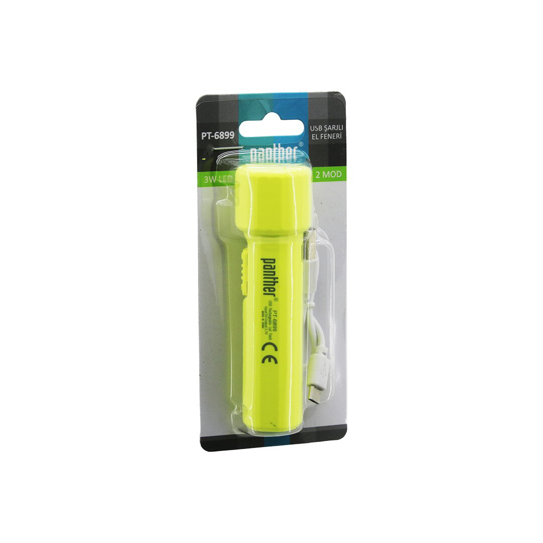 3W   USB ŞARJLI   MİNİ  EL FENERİ  2 MOD IŞIK - MAX: 500 LUMEN - 