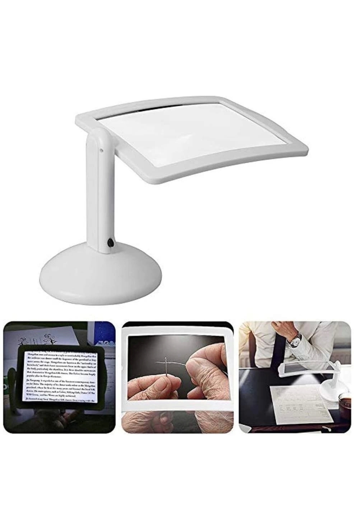 Easy Tedarik 3X 360 Derece Döndürme Ekranlı Çok Fonksiyonlu Masaüstü Büyüteç 3