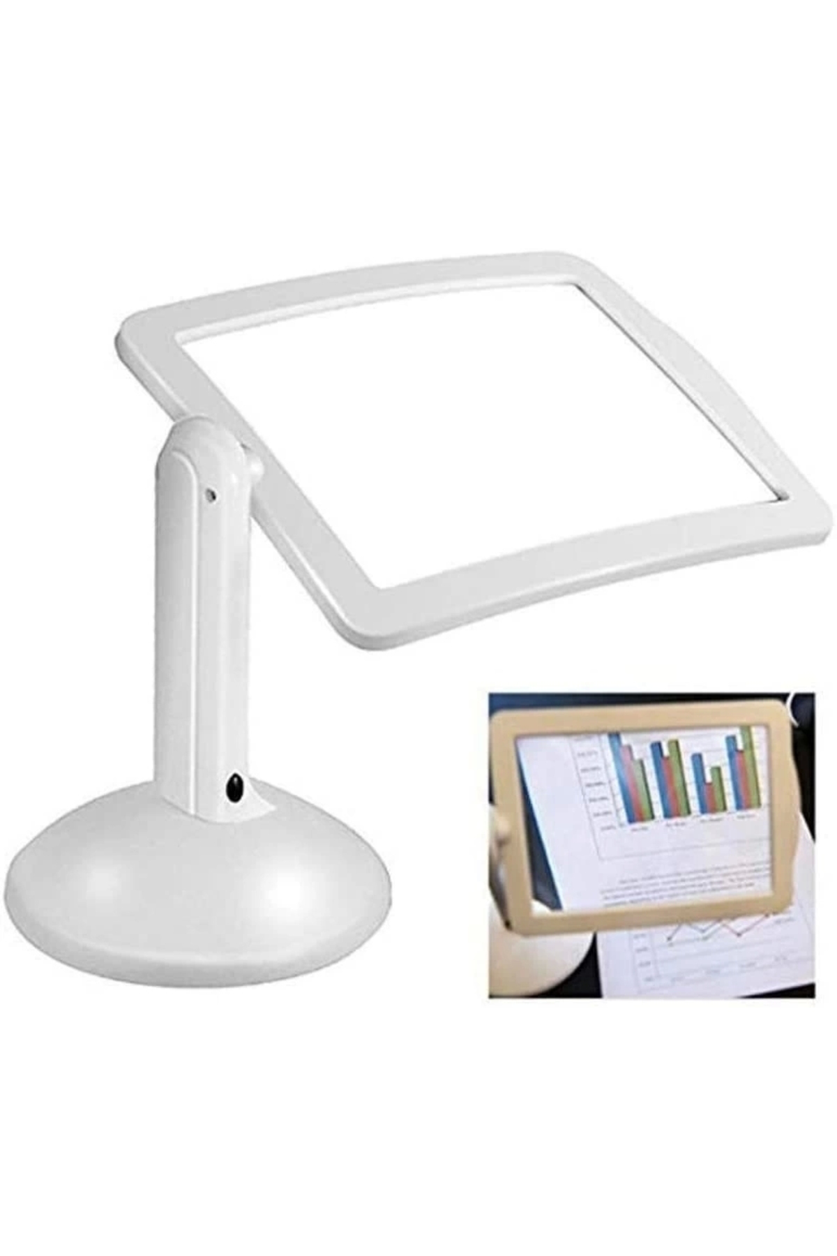 Easy Tedarik 3X 360 Derece Döndürme Ekranlı Çok Fonksiyonlu Masaüstü Büyüteç 3