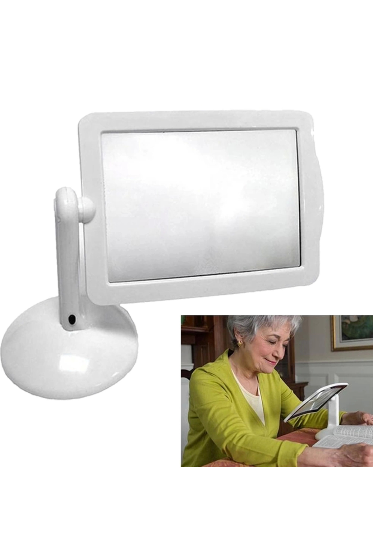 Easy Tedarik 3X 360 Derece Döndürme Ekranlı Çok Fonksiyonlu Masaüstü Büyüteç 3