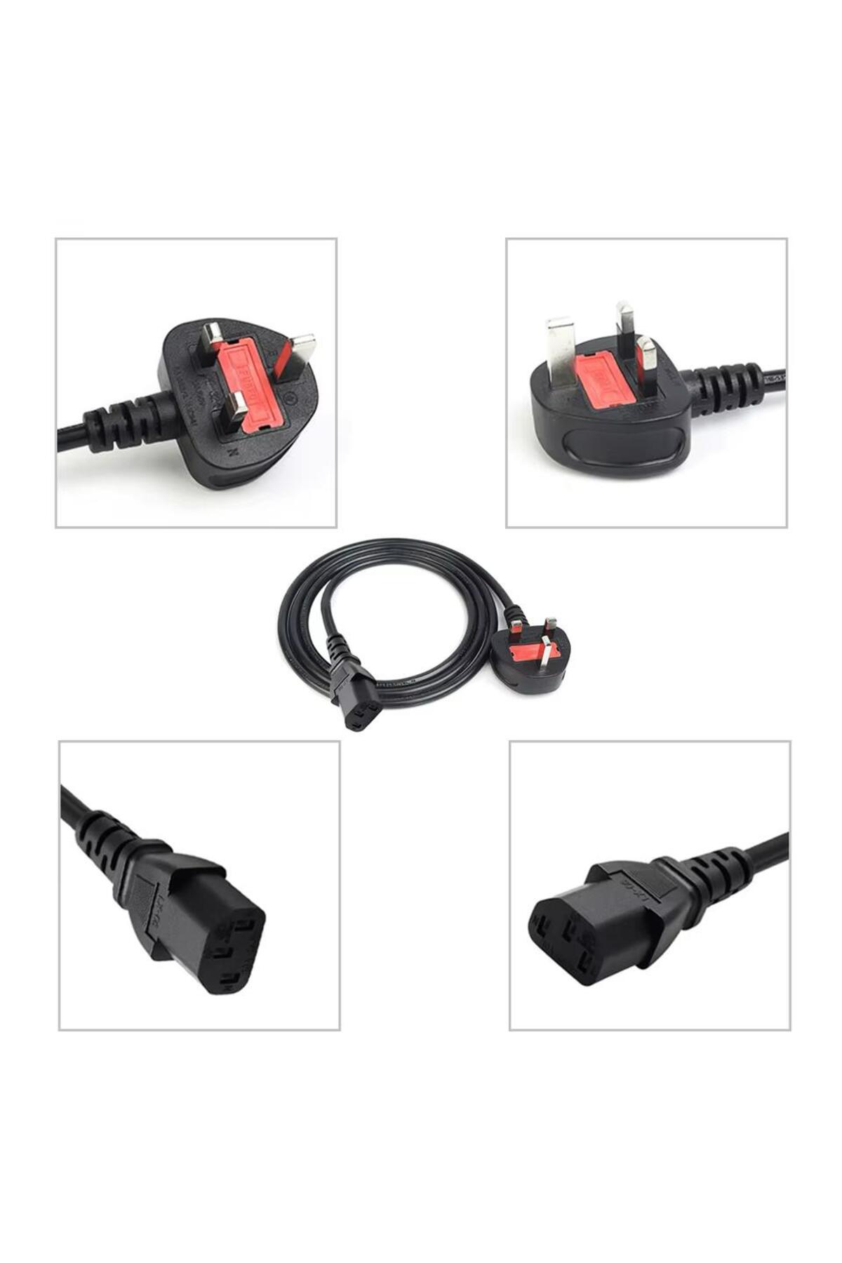 3x0.75mm 1.5m C7 Güç Kablosu – İngiliz Fiş Uyumlu