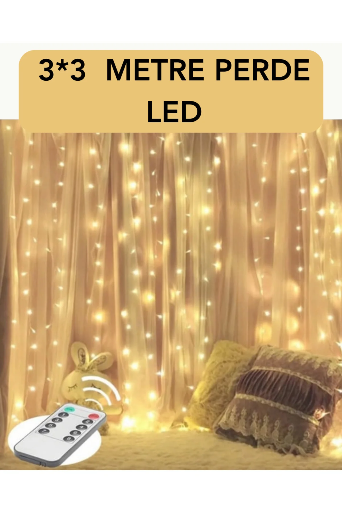 3X3 Metre Perde Led Işık – Parti Ve Bahçe Dekorasyonu