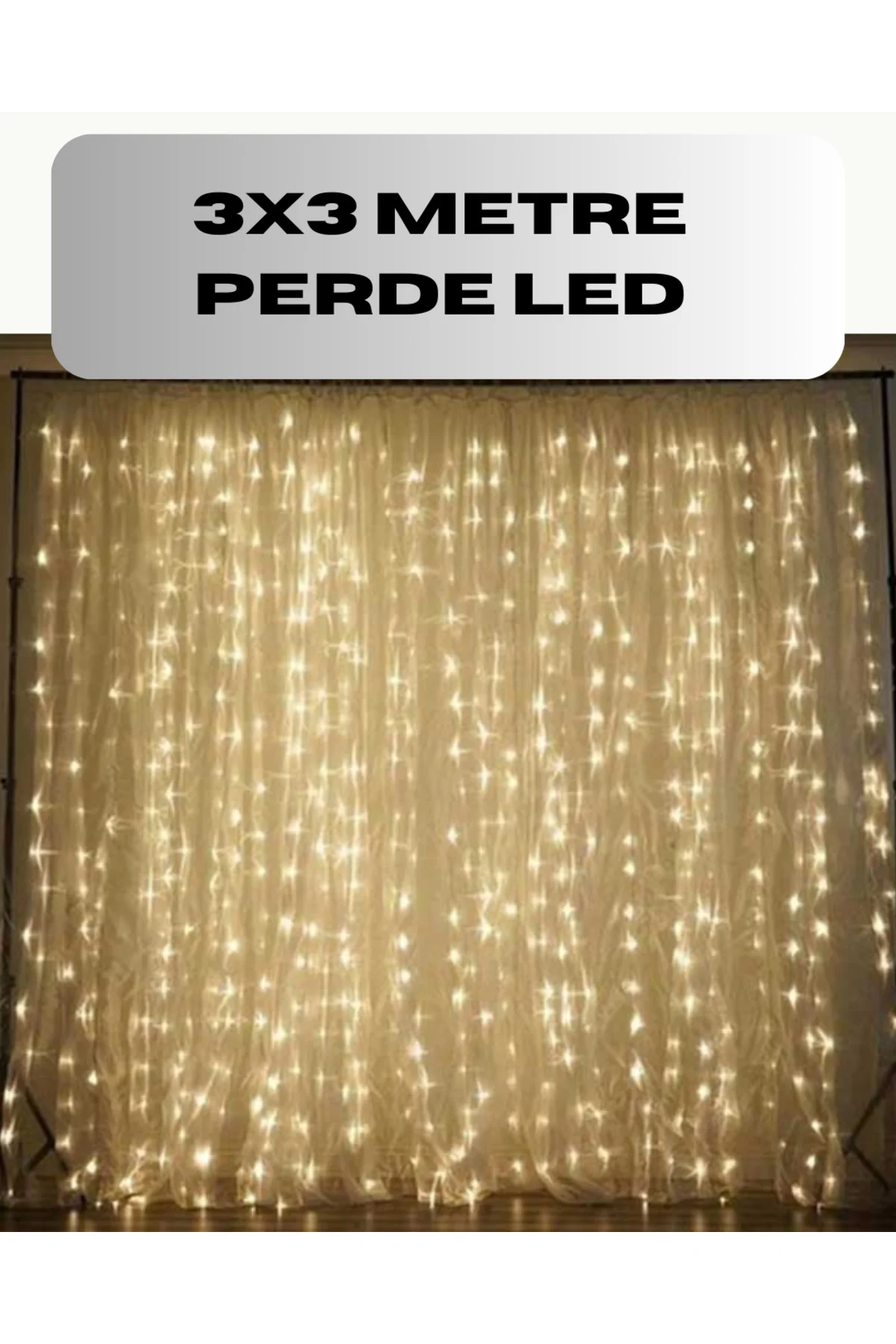 3x3 Perde LED Işık Şelale Model Özel Gün Dekoratif Aydınlatma