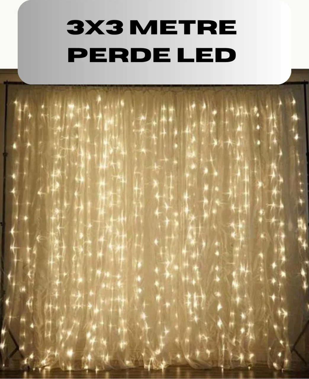 3x3 Perde Led Işık Şelale Model Özel Gün Dekoratif Aydınlatma Diğ