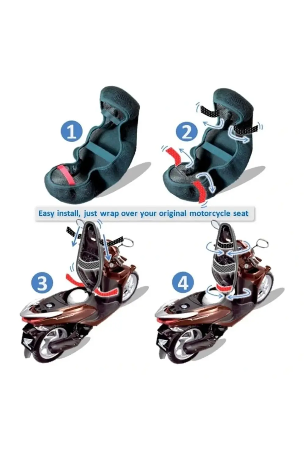 3XL BEDEN Yamaha Ybr 125 Motosiklet Sele Kılıfı 3d Çift Katlı Fil