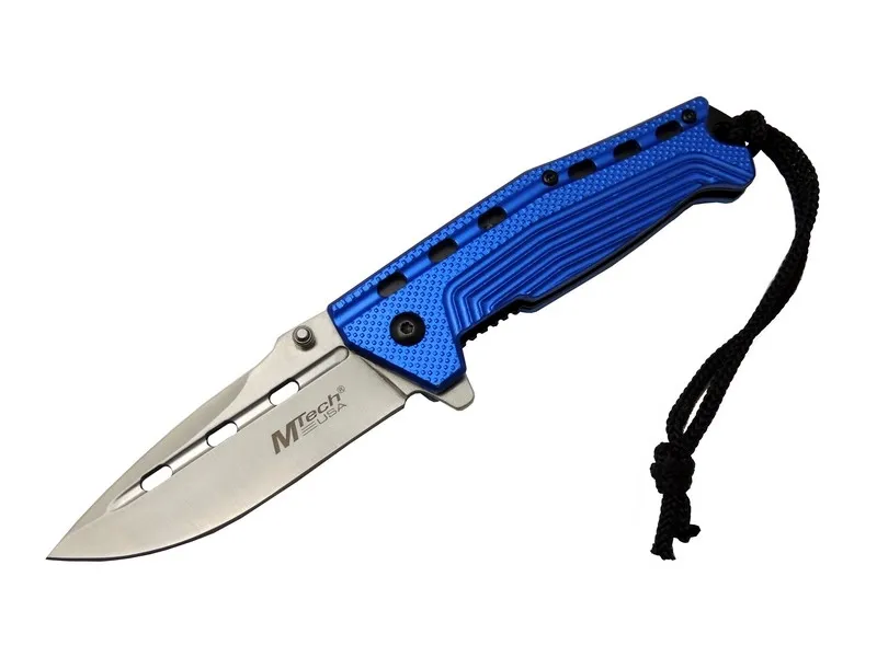 4-13-1 Mavi Kamp Çakı 19,5cm - Yarı Otomatik, Kemerlikli, İpli, O