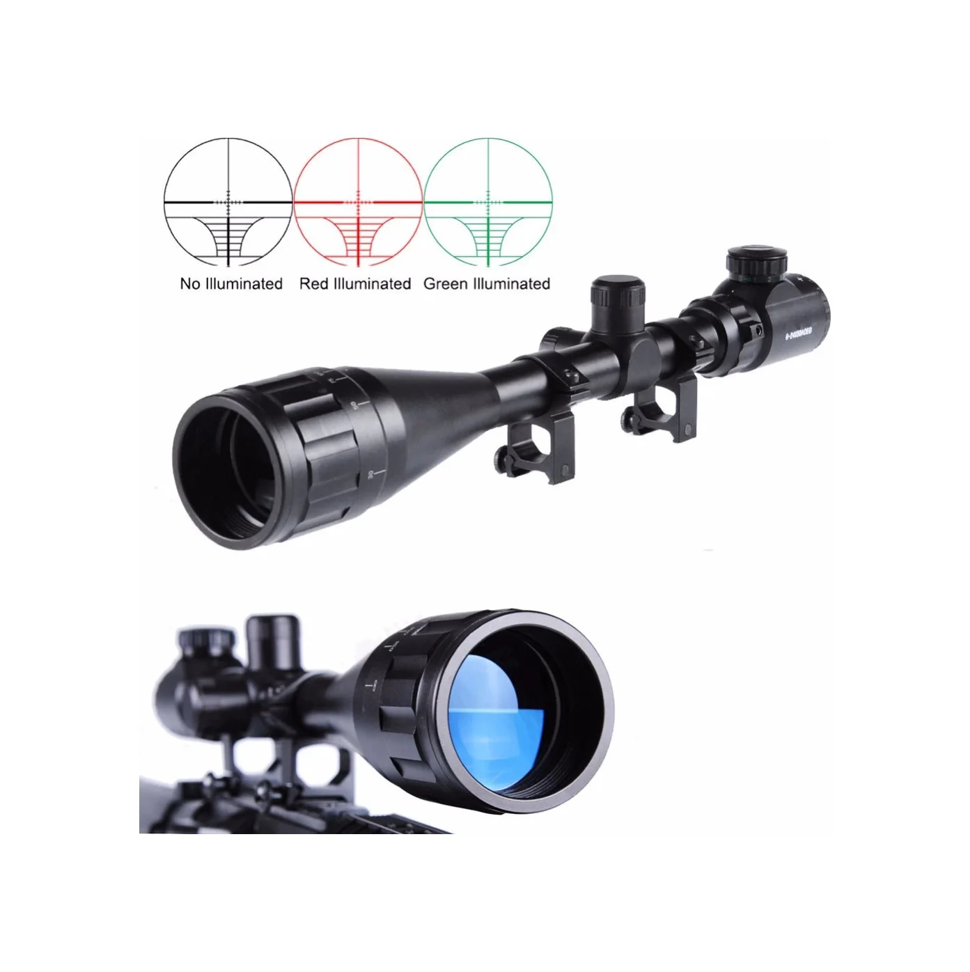 4-16x50 Aoeg Zoomlu Dürbünü Çift Işıklı Kırmızı,yeşil Kaynaklı Avcılık Dürbün Lisinya Diğer
