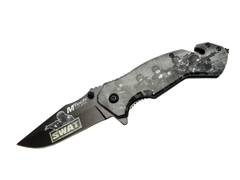 4 23 6 Swat Kurtarma / Kamp Çakı 20cm - Yarı Otomatik, Kemerlikli