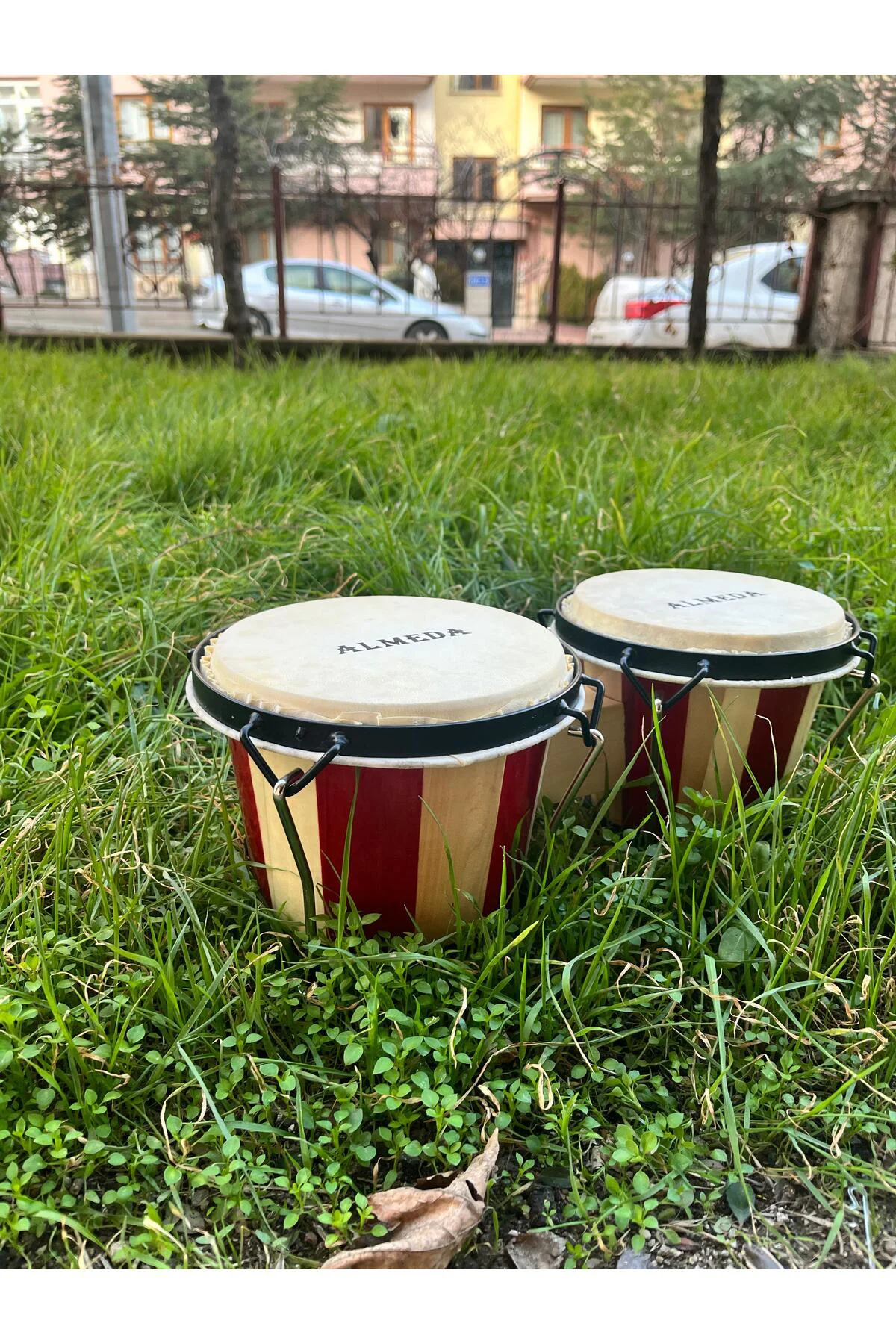 4'' 5'' inç Ahşap Kasa Gerçek Deri Mini Bongo