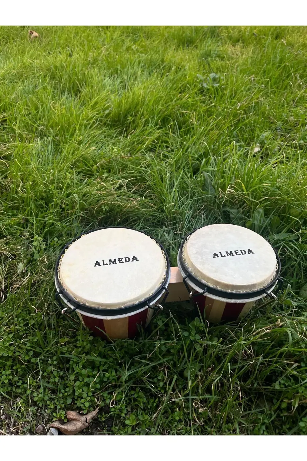 4'' 5'' inç Ahşap Kasa Gerçek Deri Mini Bongo