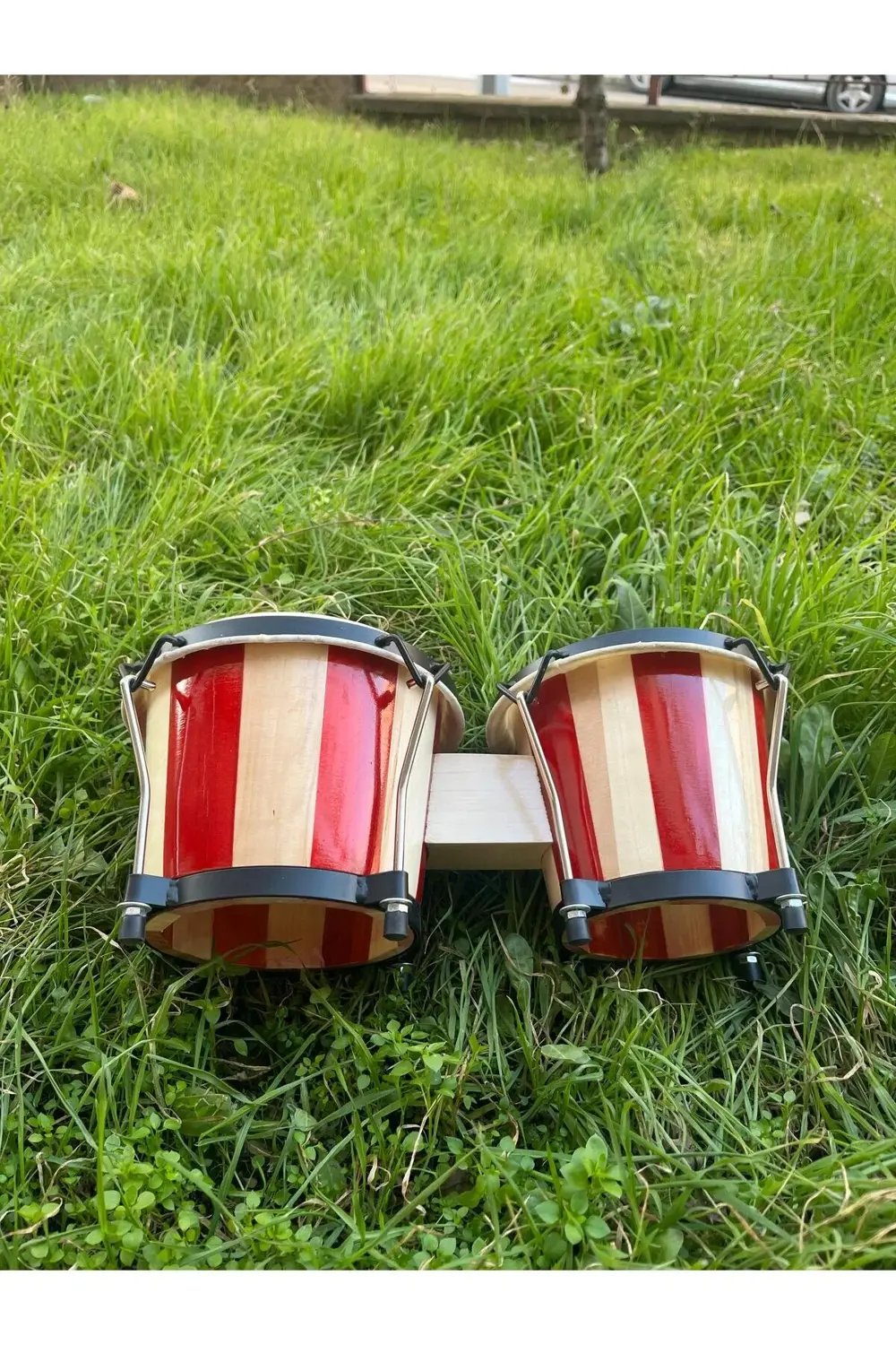 4'' 5'' inç Ahşap Kasa Gerçek Deri Mini Bongo