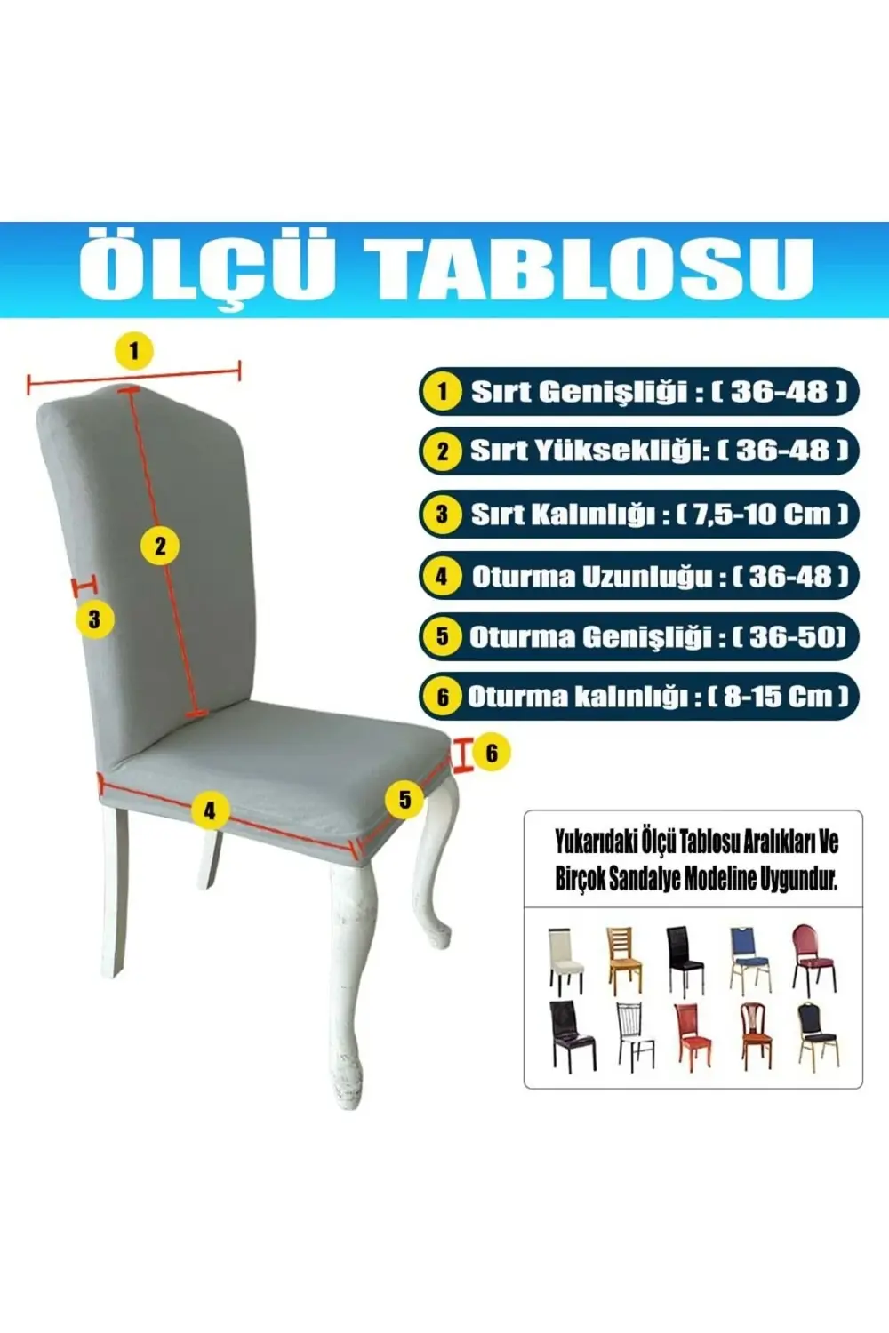 4 Adet %100 Pamuklu Fransız Kumaş Avangarde Model Sandalye Kılıfı