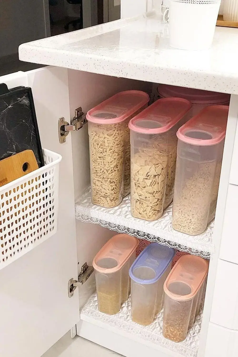 4 Adet 4 Lt Erzak Kabı, Pratik Erzak Saklama Kabı Kapaklı Ölçekli